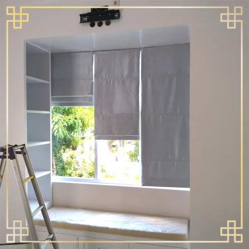 Roman Shades Untuk Bay Window